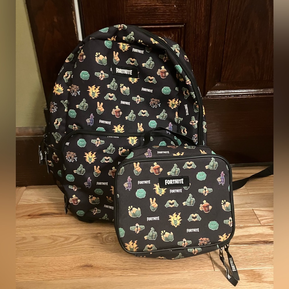 Fortnite back pack and matching lunch bag